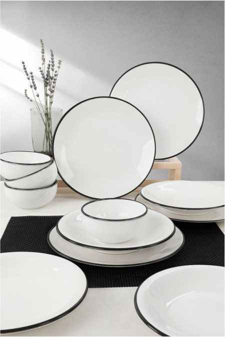 Service de table en céramique (12 pièces) - White - M1563