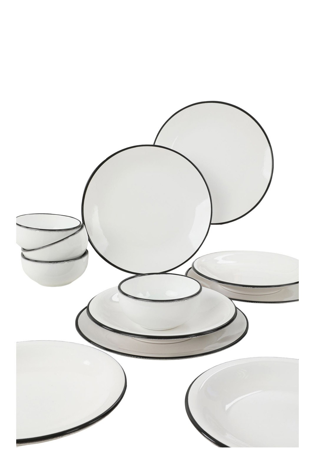 Service de table en céramique (12 pièces) - White - M1563