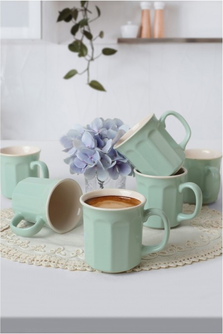 Ensemble de tasses (6 pièces) - Green / Cream - M1957