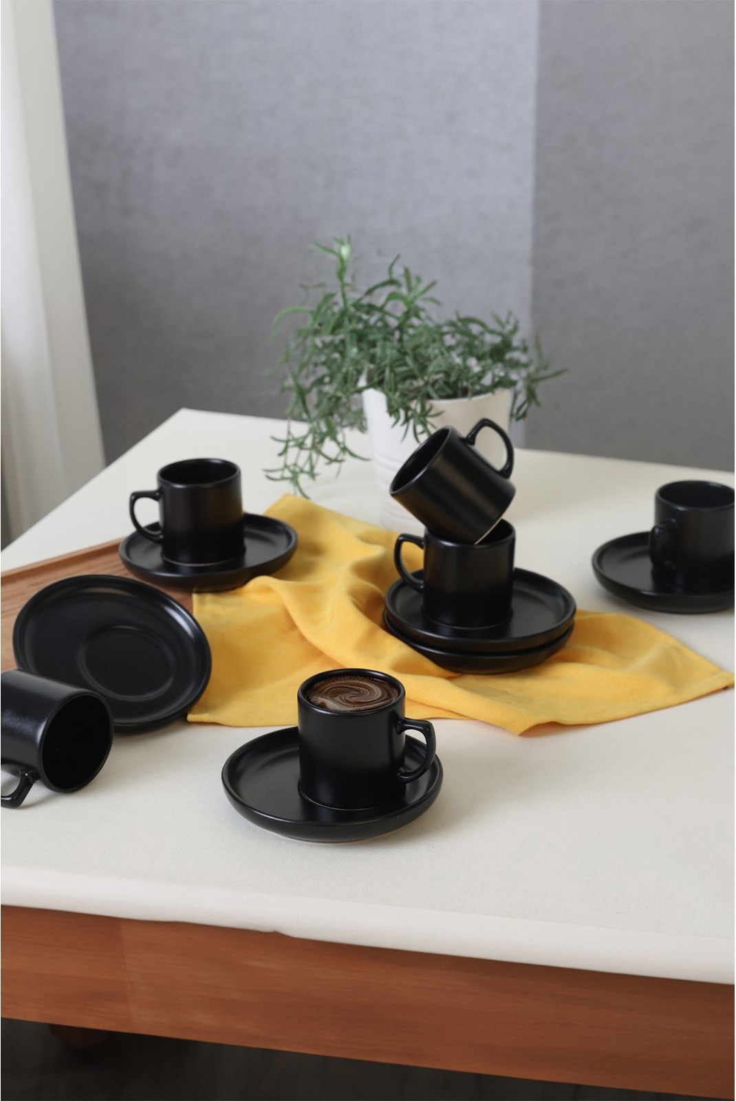 Ensemble de tasses à café (12 pièces) - Matte Black - M2256