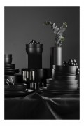 Service de table en porcelaine (18 pièces) - Matte Black - P3396