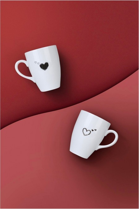 Ensemble de tasses (2 pièces) - White / Black - P3642