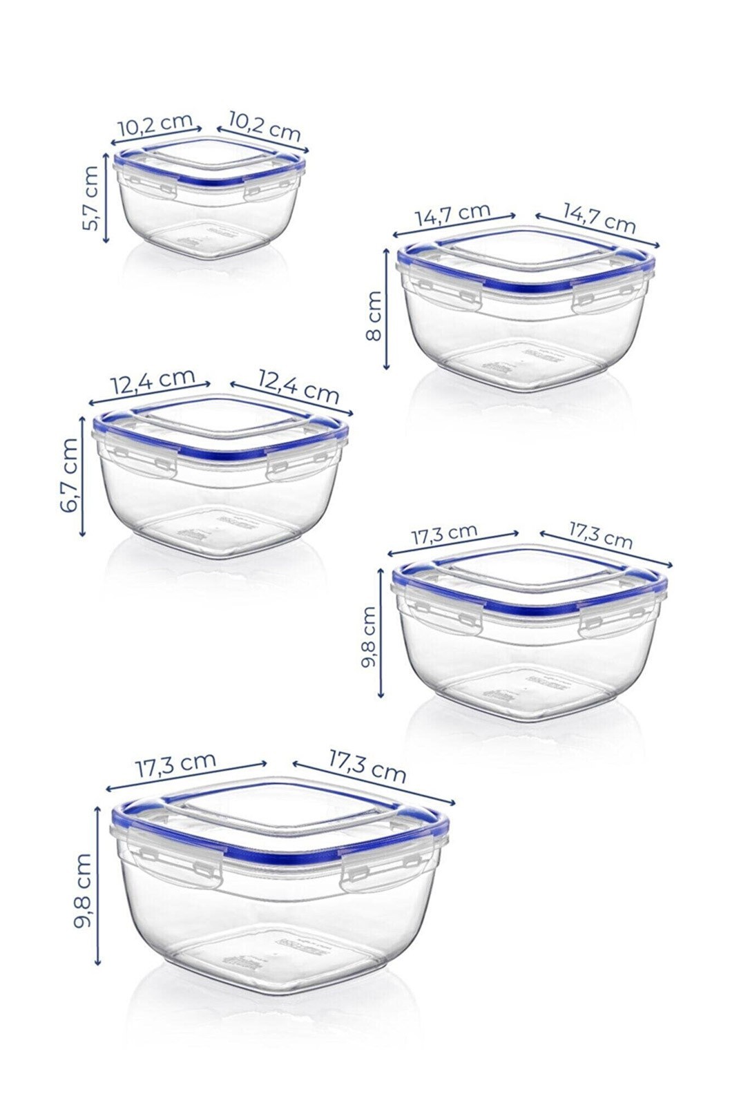 Boîte de conservation (5 pièces) - Transparent - M1135