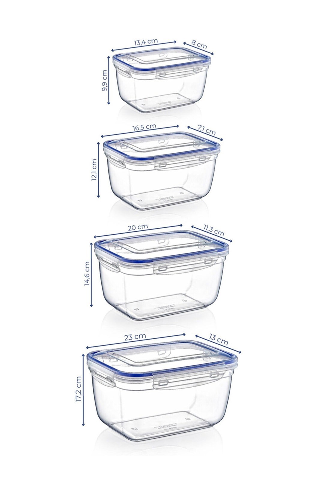 Boîte de conservation (4 pièces) - Transparent - M1138