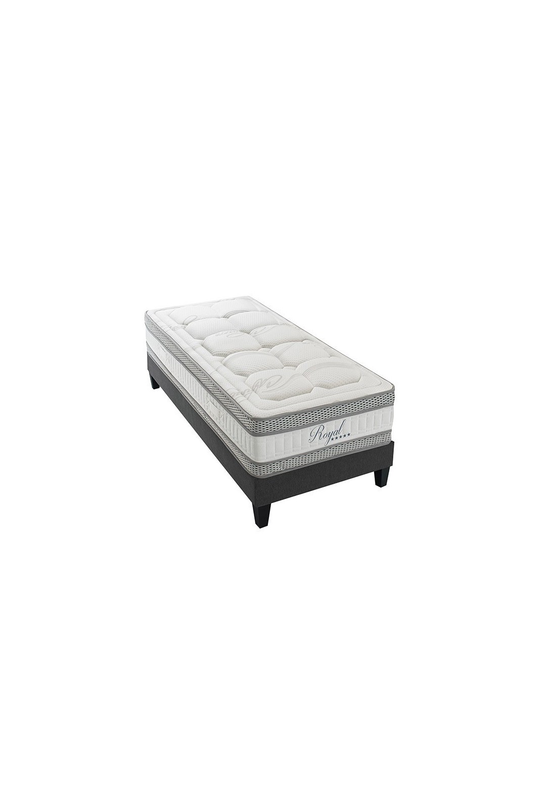 Ensemble Royal 5* 90x190 cm | Matelas Mémoire de forme + Sommier Bois