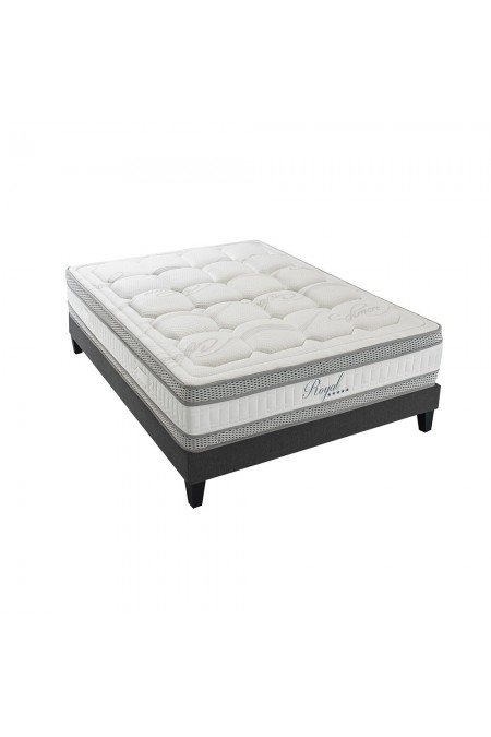 Ensemble Royal 5* 160x200 cm | Matelas Mémoire de forme + Sommier Bois