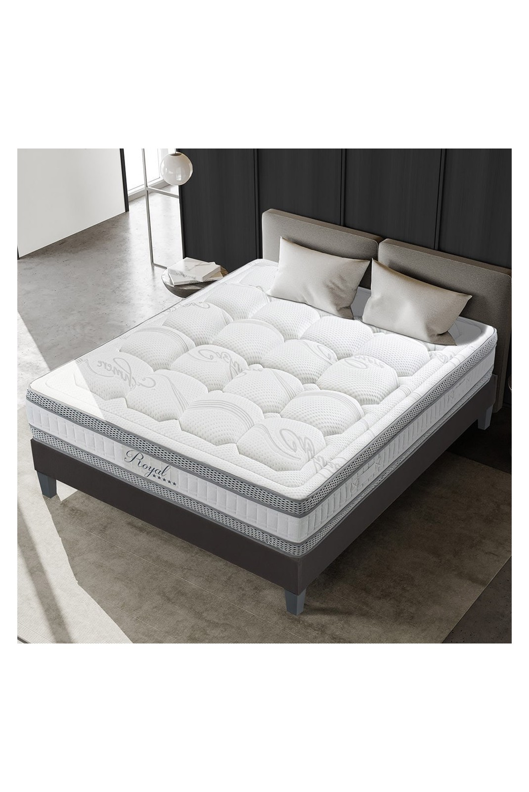 Pack Prêt à dormir Royal 5* 90x190 cm | Matelas Mémoire de forme + Sommier bois + Accessoires