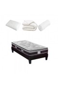 Pack Prêt à dormir Divin 90x190 cm | Matelas Ressorts ensachés + Sommier bois + Accessoires