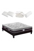 Pack Prêt à dormir Divin 140x200 cm | Matelas Ressorts ensachés + Sommier bois + Accessoires