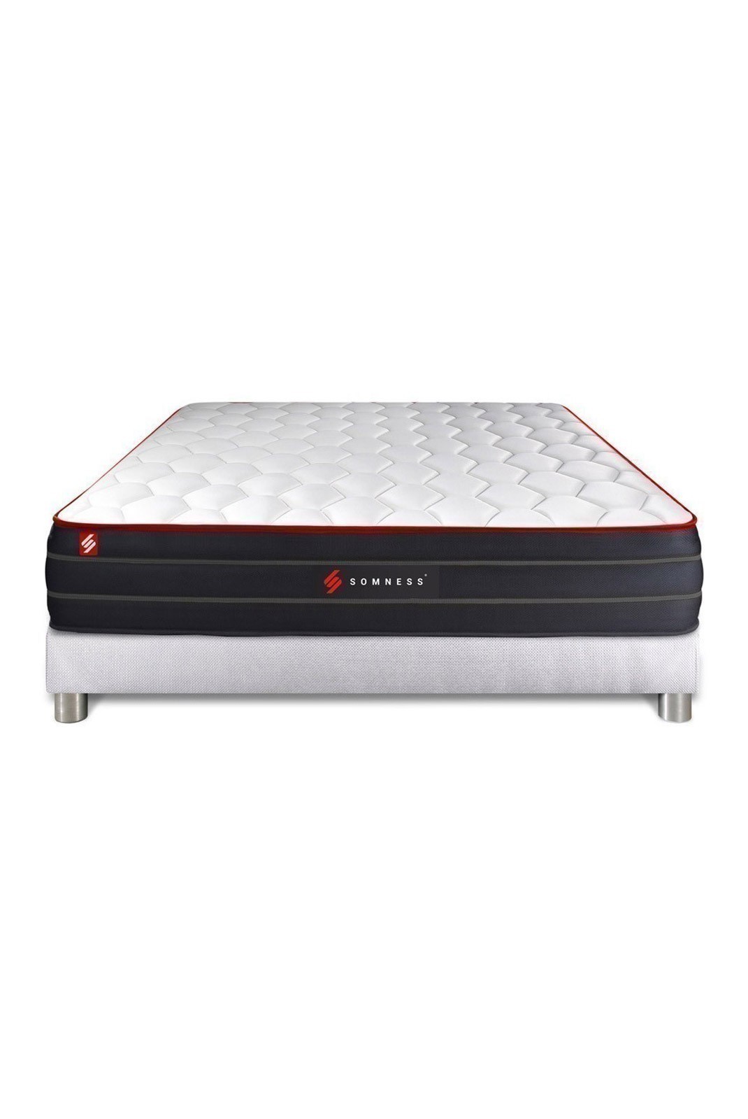 Ensemble Matelas BOOST 140x190 + Sommier Kit BLANC - SNBOOSTENS140190SKB