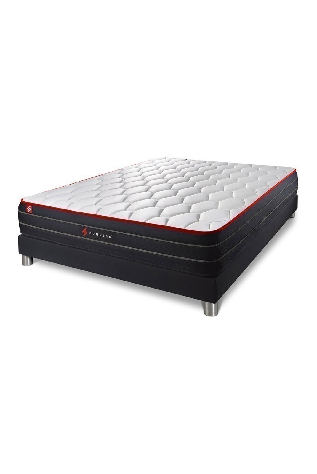 Ensemble Matelas BOOST 140x190 + Sommier Kit NOIR - SNBOOSTENS140190SKN