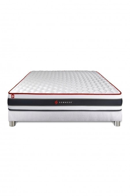 Ensemble Matelas ENERGY 140x190 + Sommier Kit BLANC - SNENERGYENS140190SKB