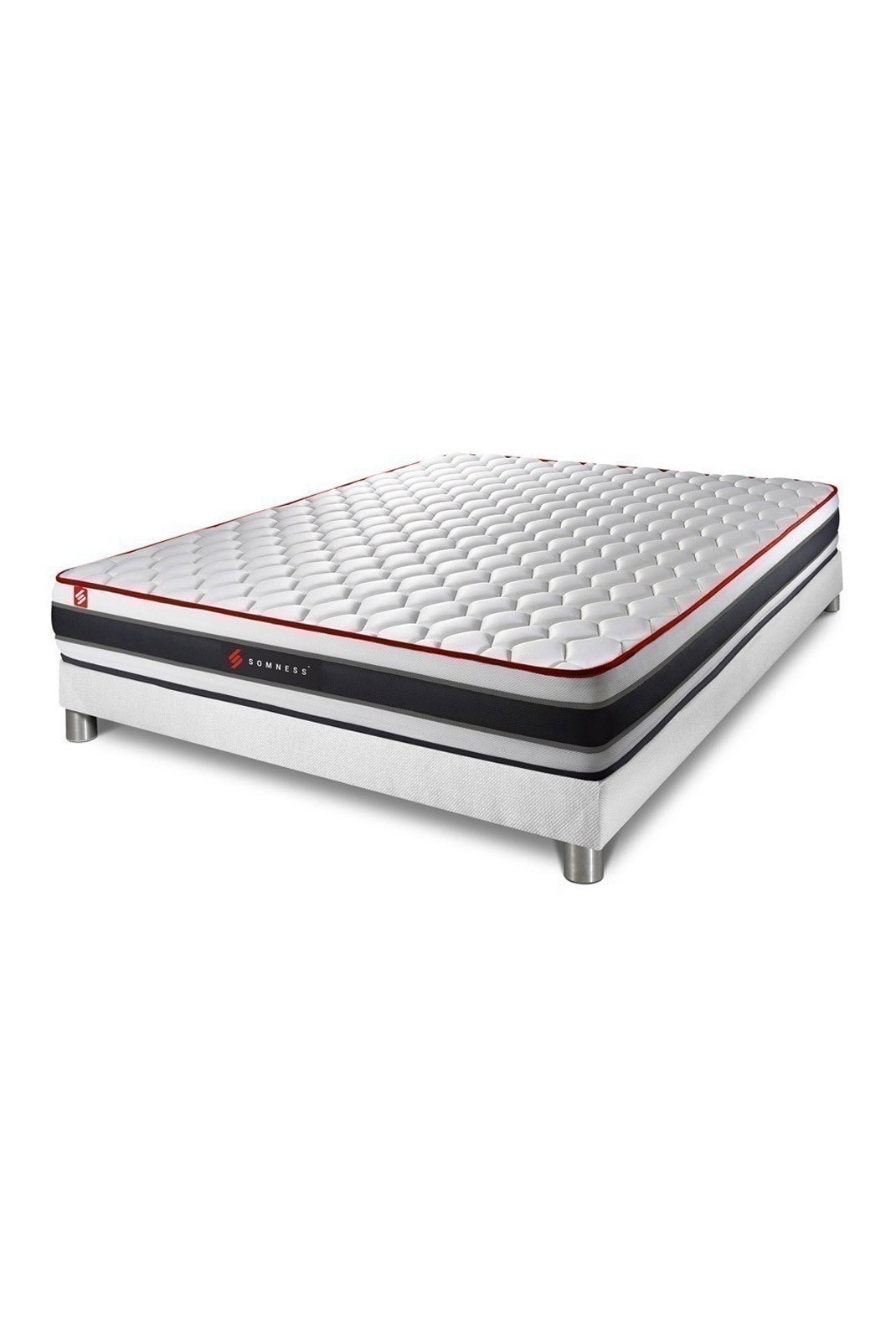 Ensemble Matelas ENERGY 140x200 + Sommier Kit BLANC - SNENERGYENS140200SKB