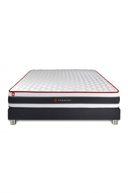 Ensemble Matelas ENERGY 200x200 + Sommier Kit NOIR - SNENERGYENS200200SKN