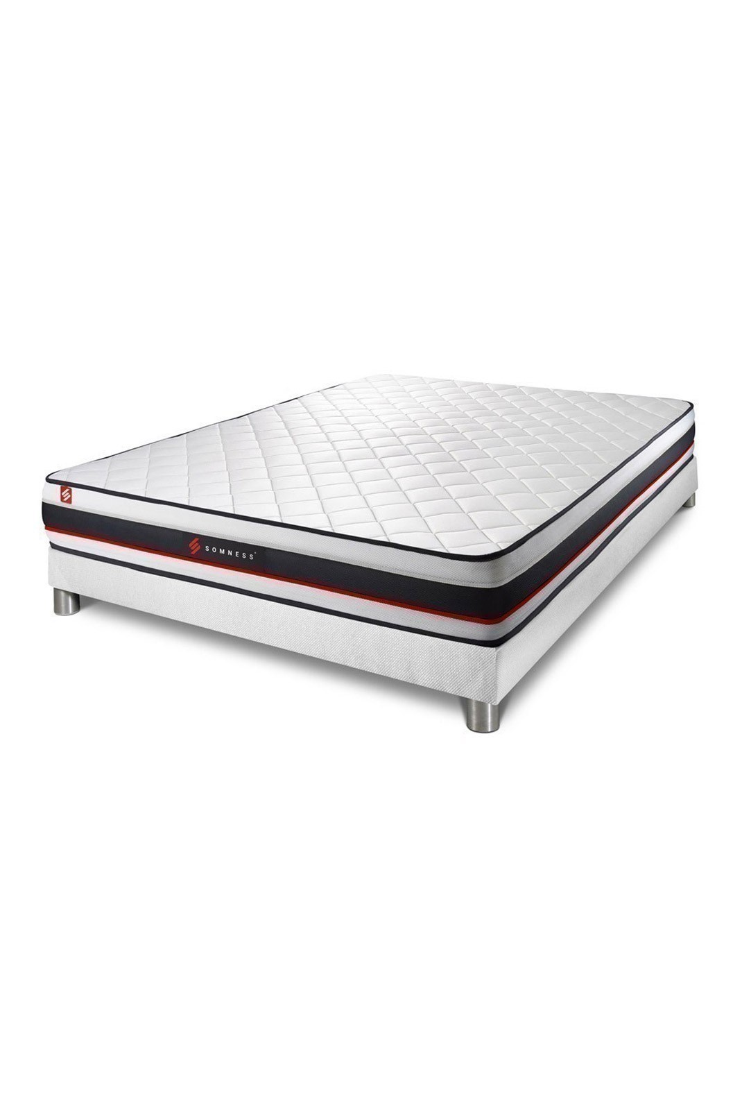 Ensemble Matelas FORM 140x190 + Sommier Kit BLANC - SNFORMENS140190SKB