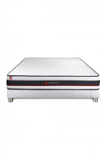 Ensemble Matelas FORM 200x200 + Sommier Kit BLANC - SNFORMENS200200SKB