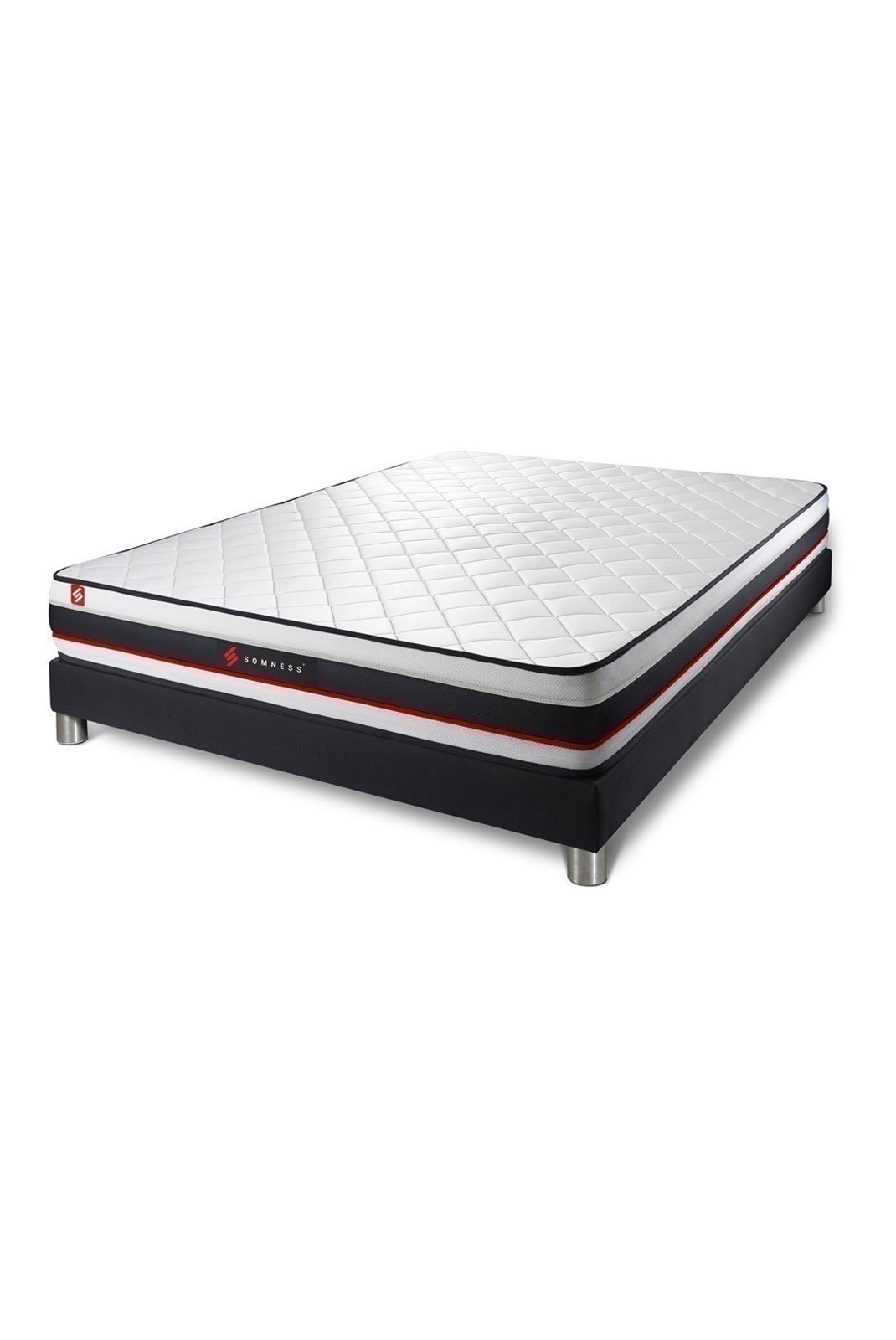 Ensemble Matelas FORM 200x200 + Sommier Kit NOIR - SNFORMENS200200SKN