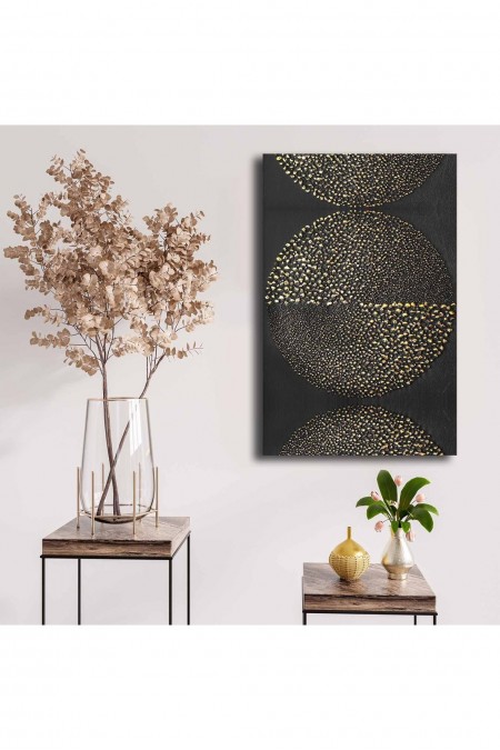 Peinture décorative sur toile - Gold / White / Black - F1178