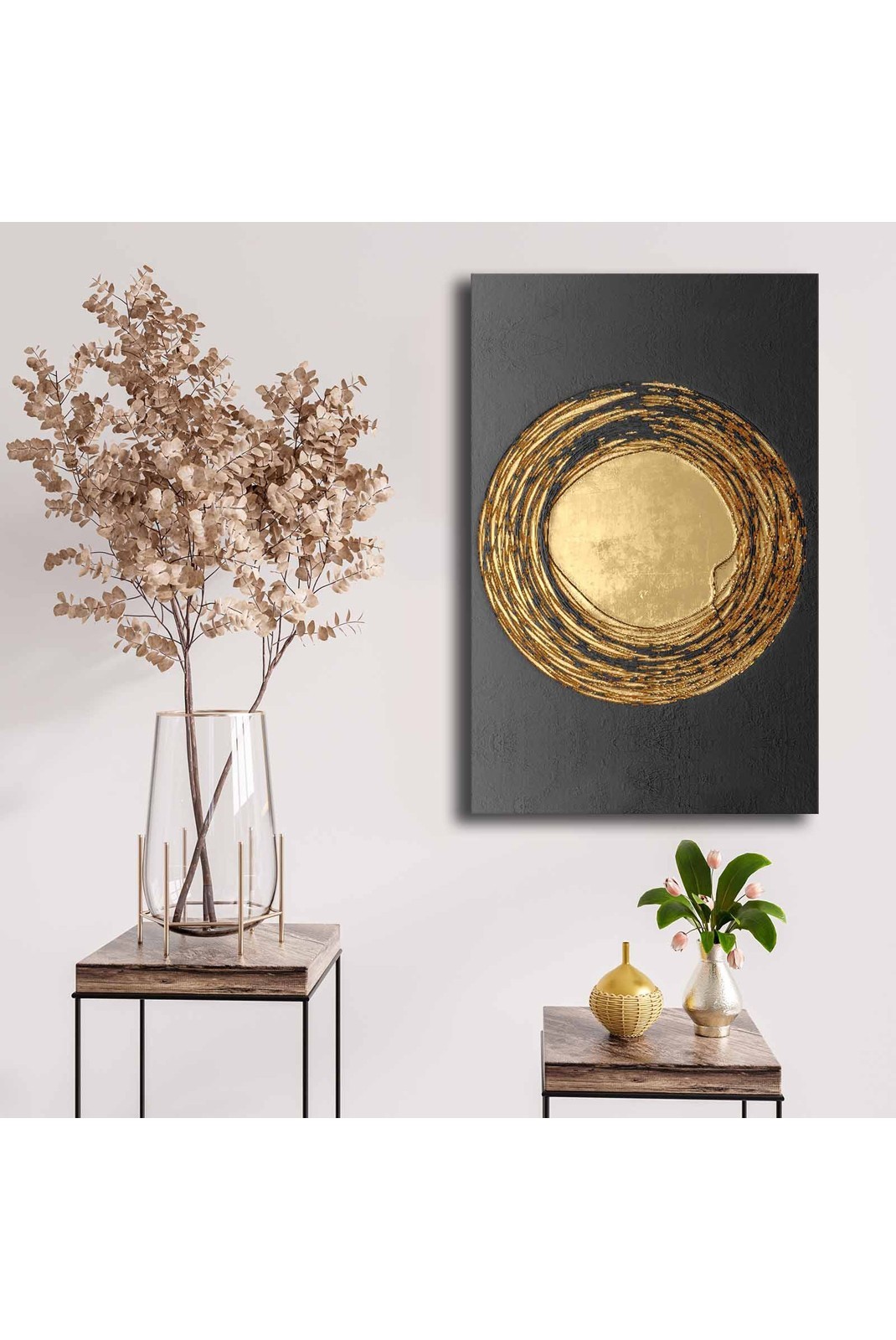 Peinture décorative sur toile - Gold / Black - F1183