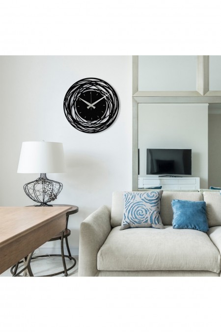 Horloge murale décorative en métal - Black - Z1422