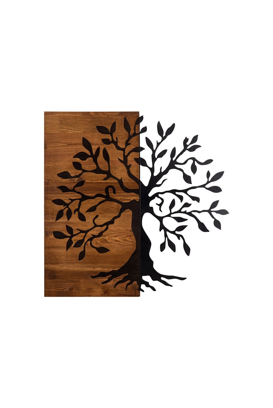 Accessoire mural décoratif en bois - Black / Walnut - Z1722