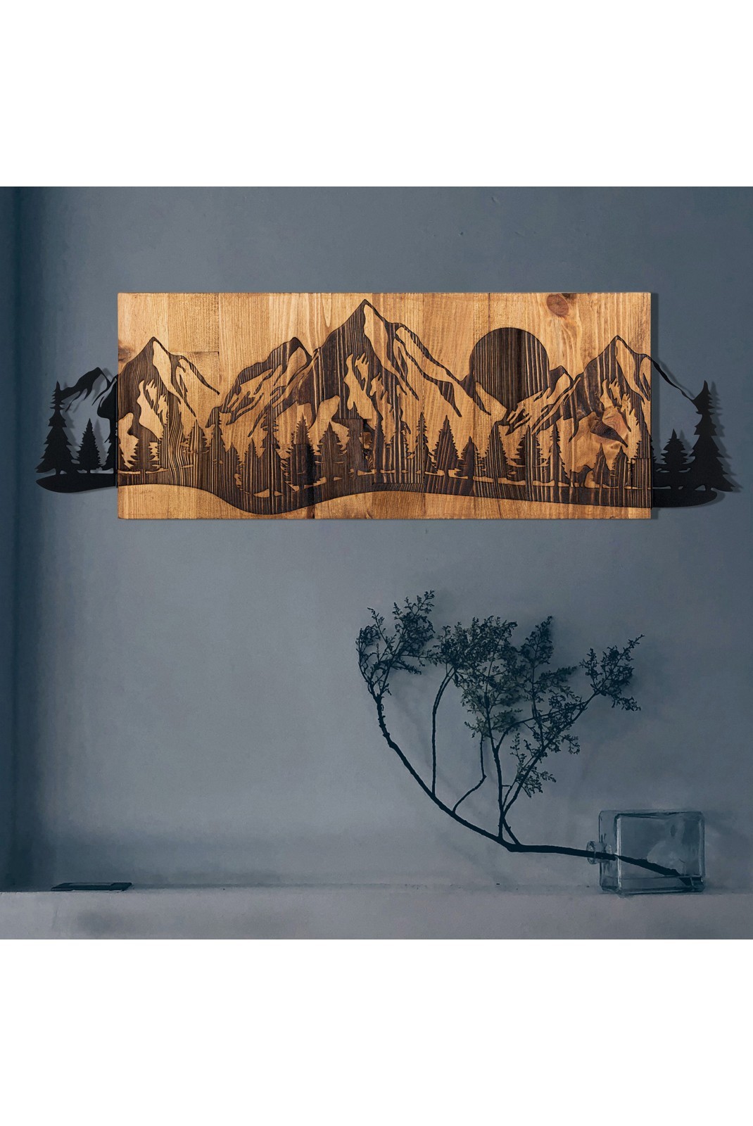 Accessoire mural décoratif en bois - Black / Walnut - Z1855