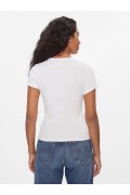 TShirt cotelé stretch Tommy Jeans YBR White DW0DW17881