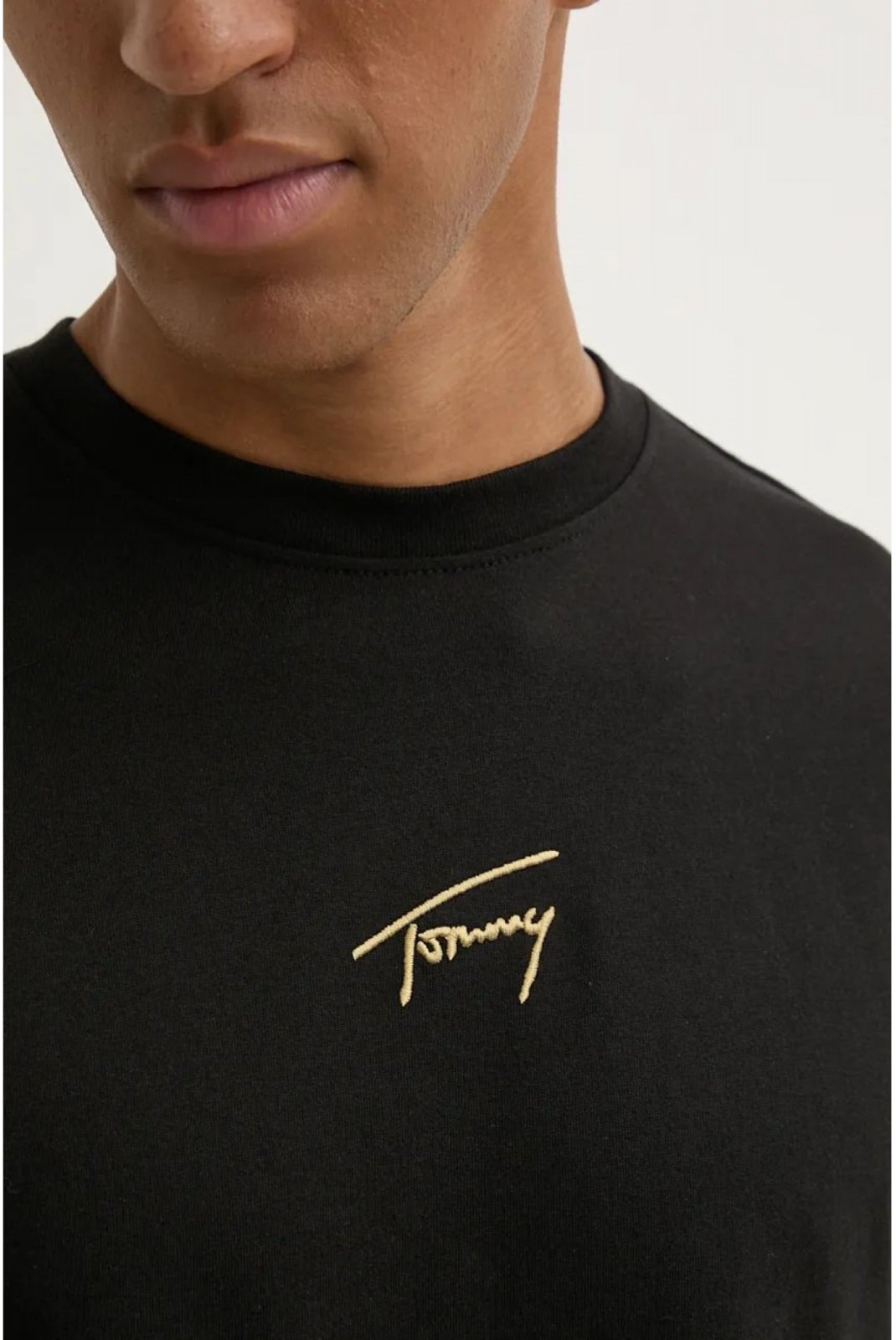 TShirt logo signature brodé Tommy Jeans BDS Black DM0DM19692