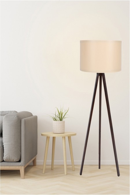 Lampadaire - Cream / Walnut - H1101