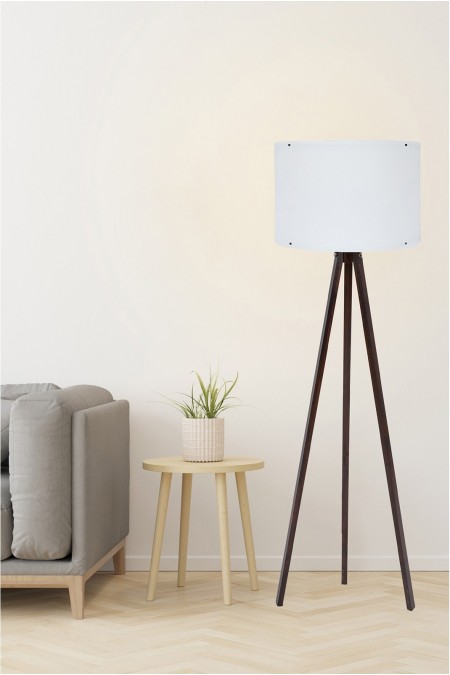 Lampadaire - White / Walnut - H1121