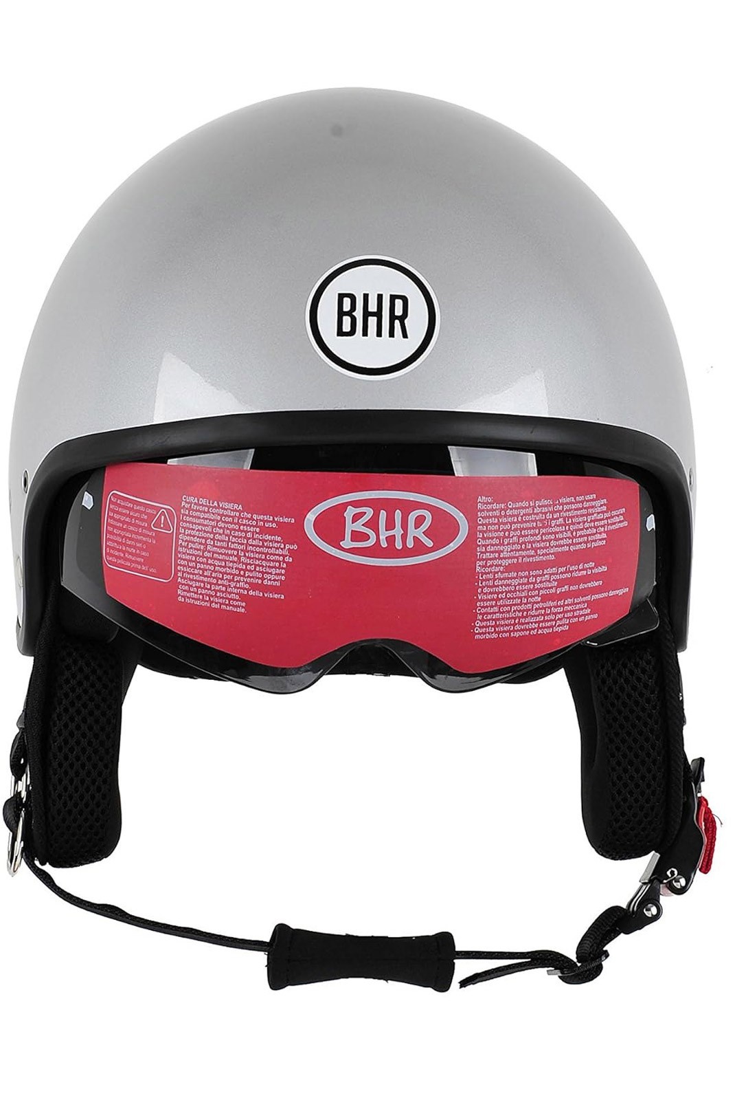 Casque BHR Demi-Jet Modèle 802 avec Visière à Disparition. Argent. M (57 cm)