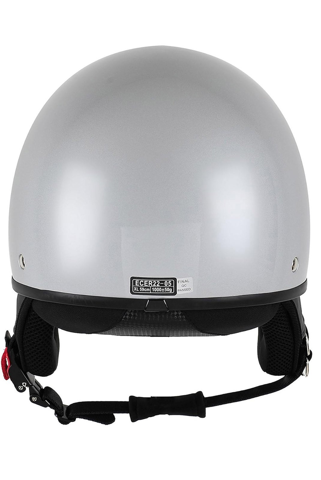 Casque BHR Demi-Jet Modèle 802 avec Visière à Disparition. Argent. M (57 cm)