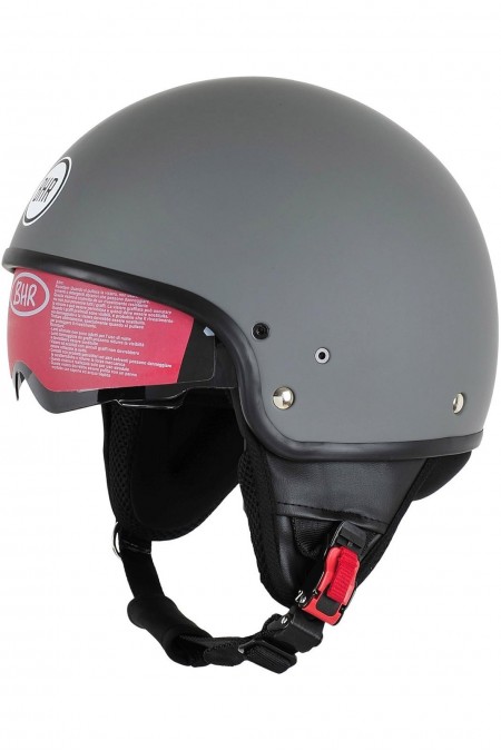 Casque BHR Demi-Jet Modèle 802 avec Visière à Disparition. Gris Opaco. L (58 cm)