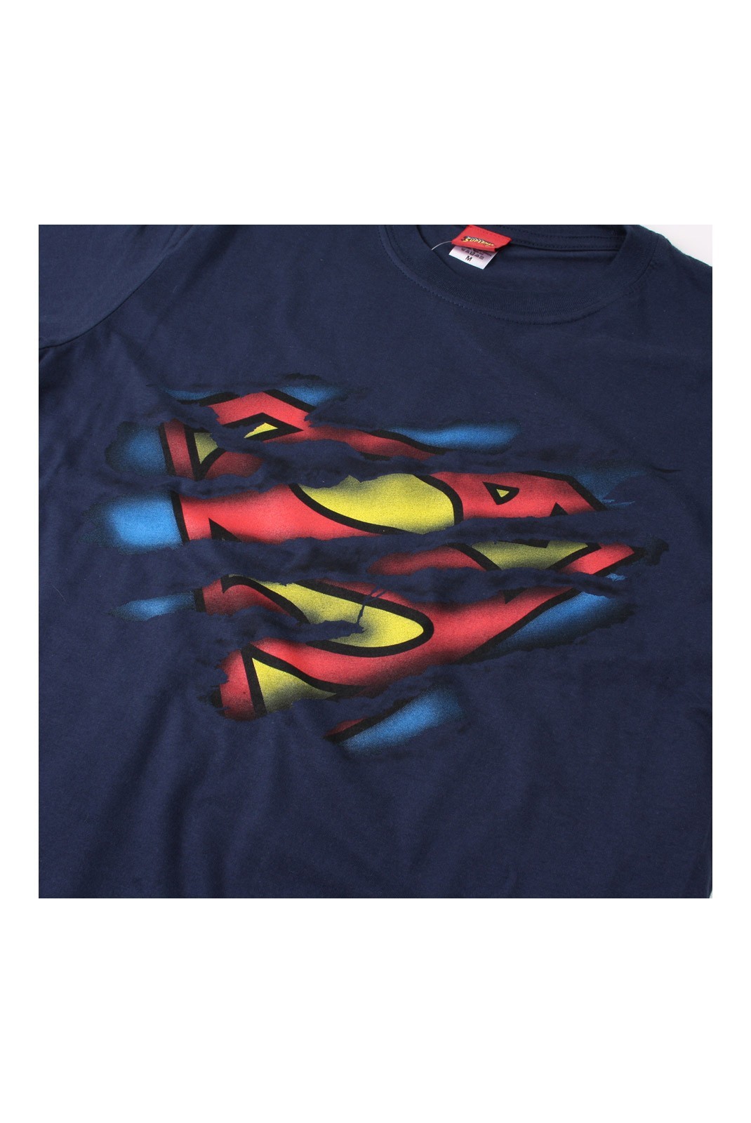 T-shirt - Superman Torn Logo - GBMTS127NVY