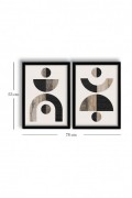 Tableau décoratif en MDF encadré (2 pièces) - Brown / Mink / White / Black - MF1124