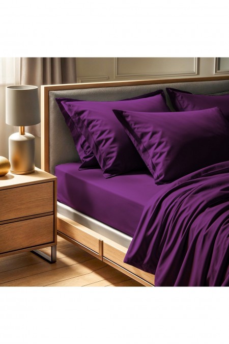 Drap-housse simple - 90x190+30cm - Purple - 2101