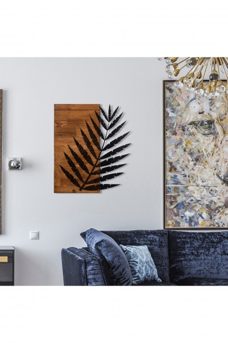 Accessoire mural décoratif en bois - Black / Walnut - NZ1717