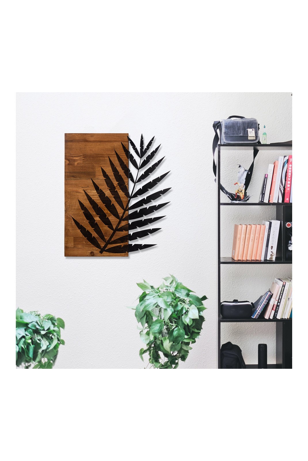 Accessoire mural décoratif en bois - Black / Walnut - NZ1717