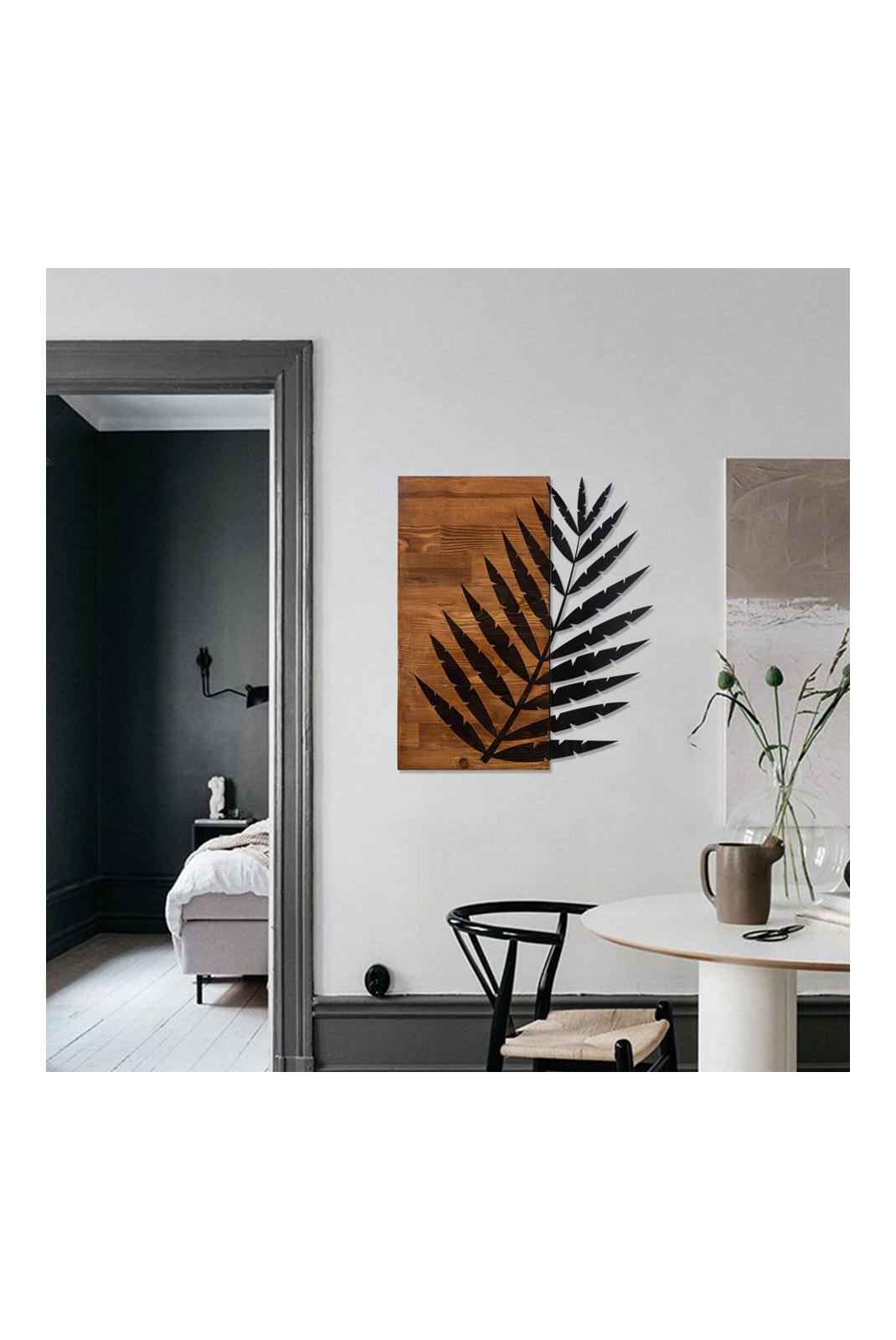 Accessoire mural décoratif en bois - Black / Walnut - NZ1717