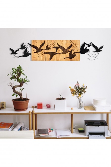 Accessoire mural décoratif en bois - Black / Walnut - NZ1755