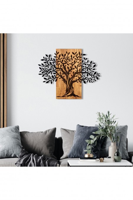 Accessoire mural décoratif en bois - Black / Walnut - NZ1771