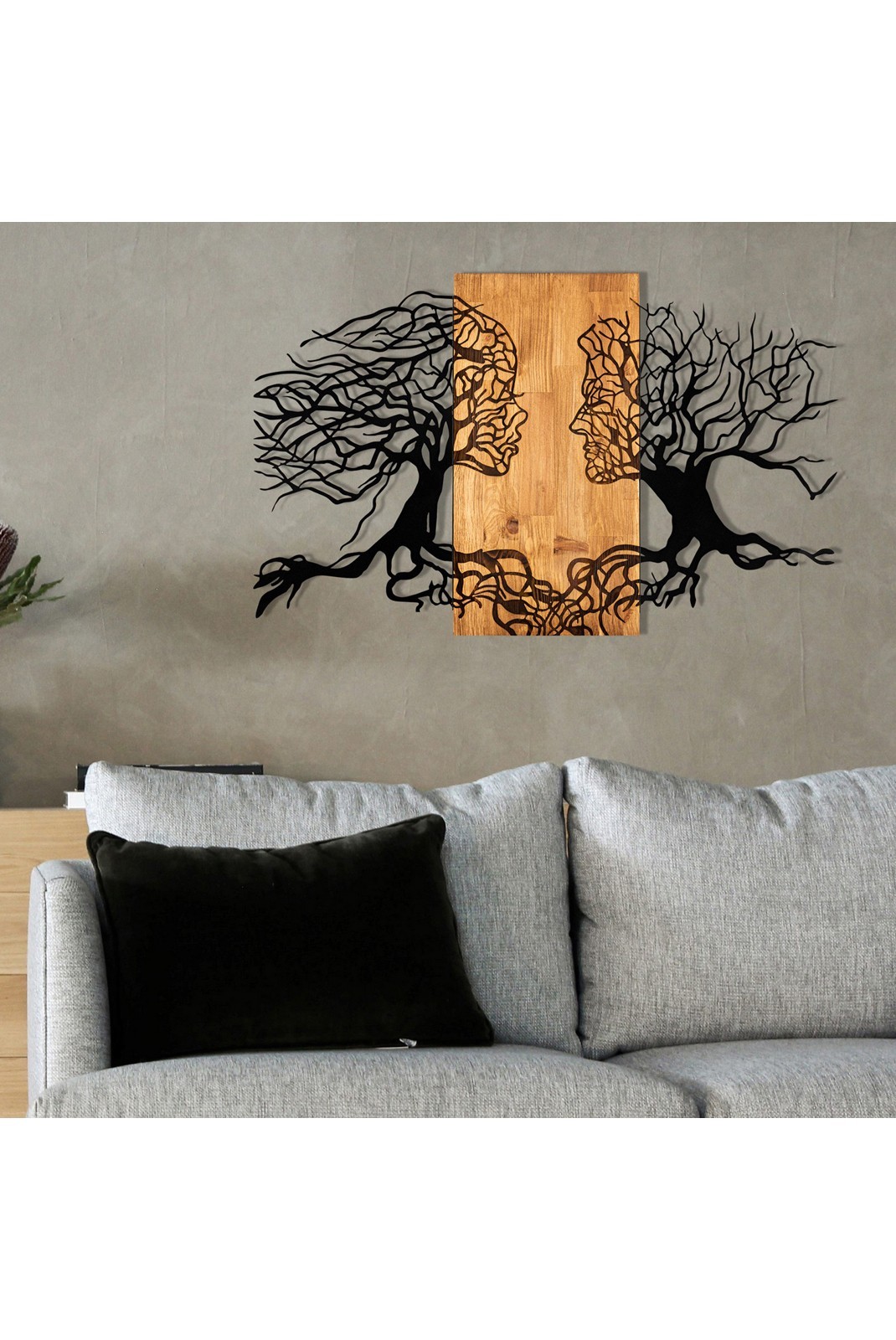 Accessoire mural décoratif en bois - Black / Walnut - NZ1774