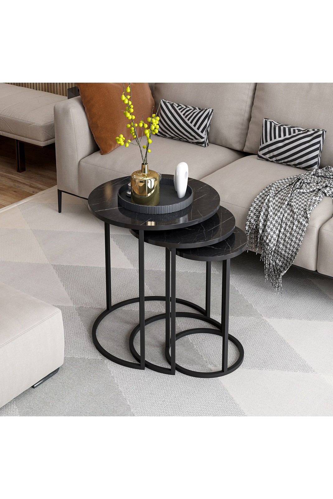 Table gigogne (3 pièces) - Black - 1233