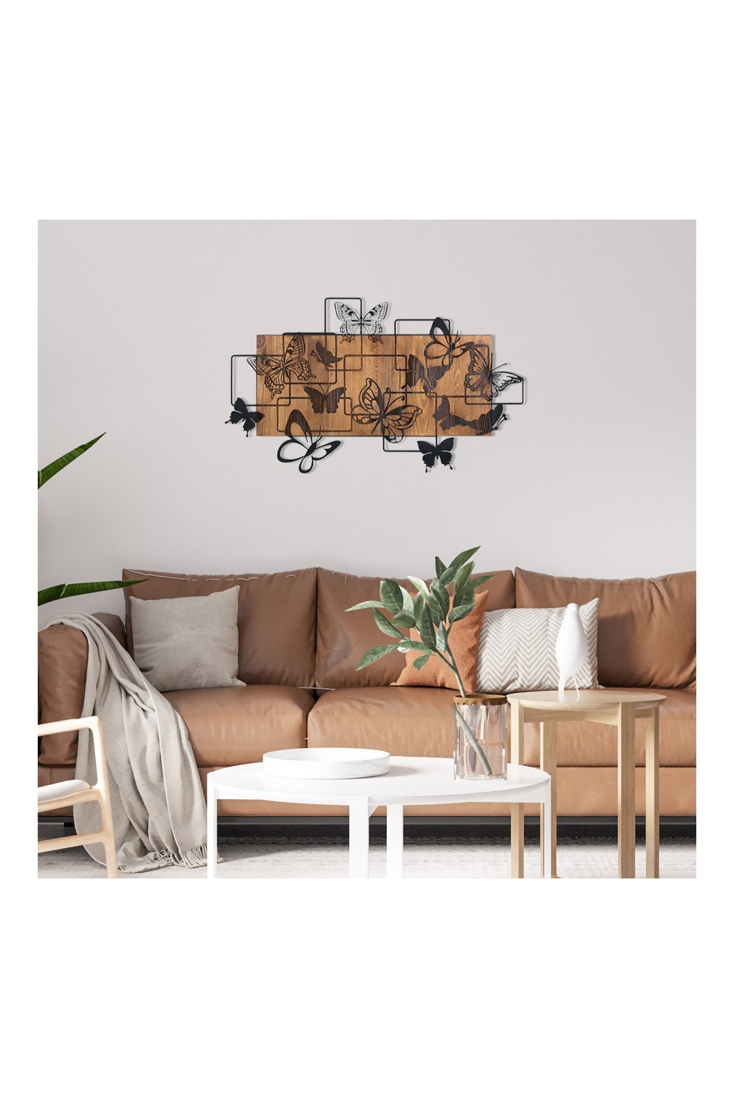 Accessoire mural décoratif en bois - Black / Walnut - NZ1861