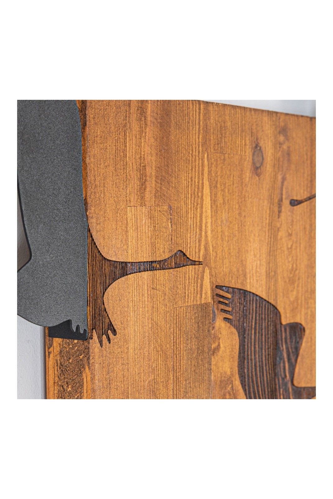 Accessoire mural décoratif en bois - Black / Walnut - NZ1861