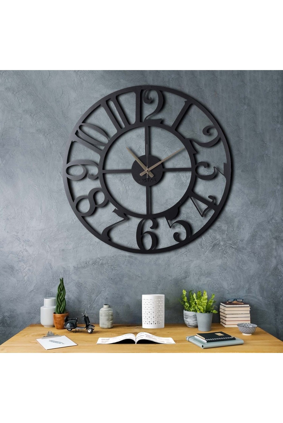 Horloge murale décorative en métal - Black - SG1103