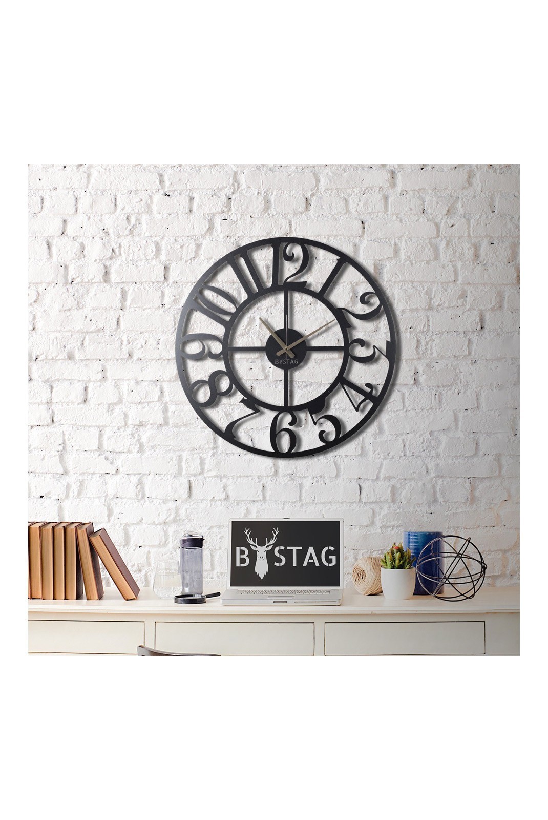 Horloge murale décorative en métal - Black - SG1103