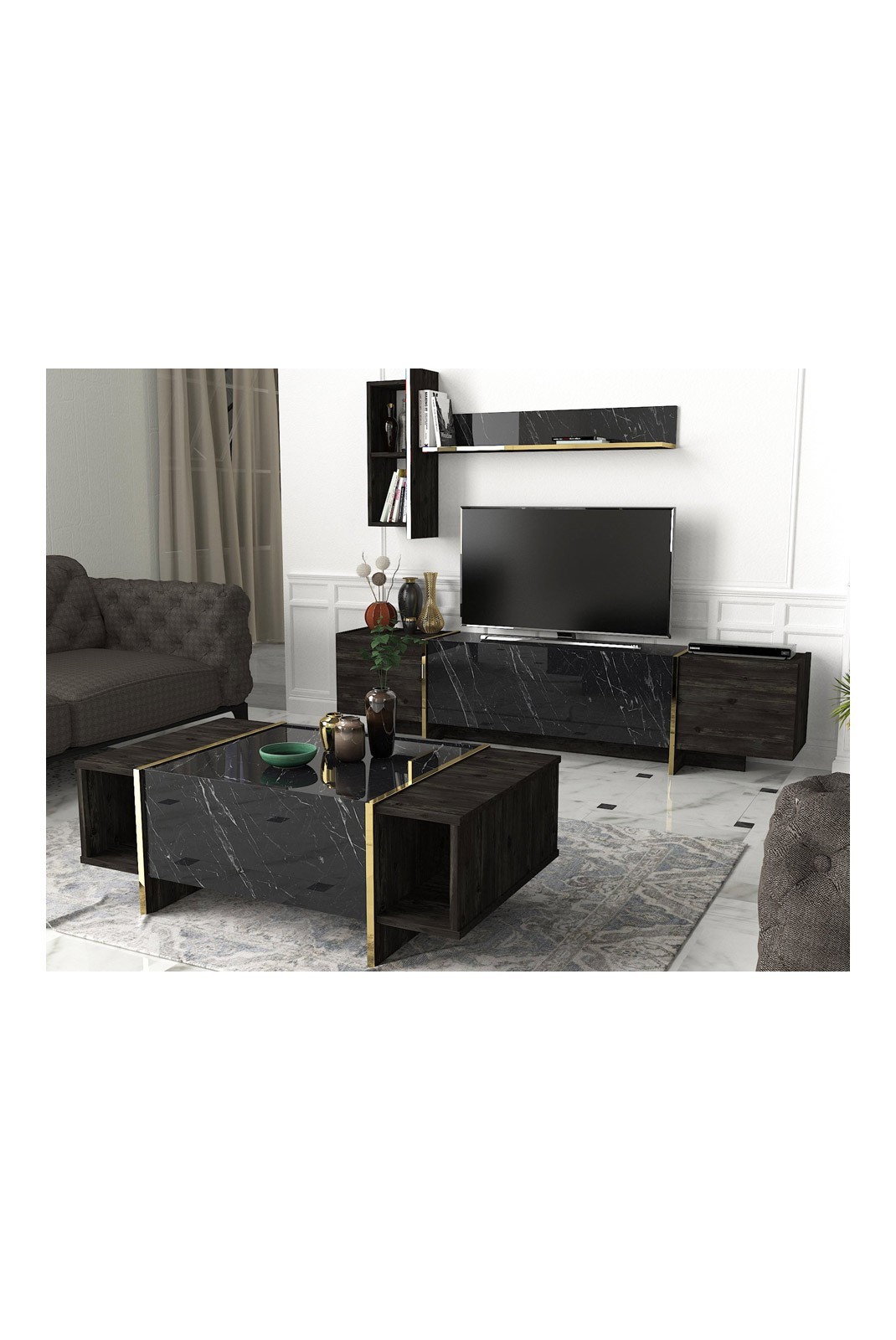 Table basse - Black / Gold - 2825