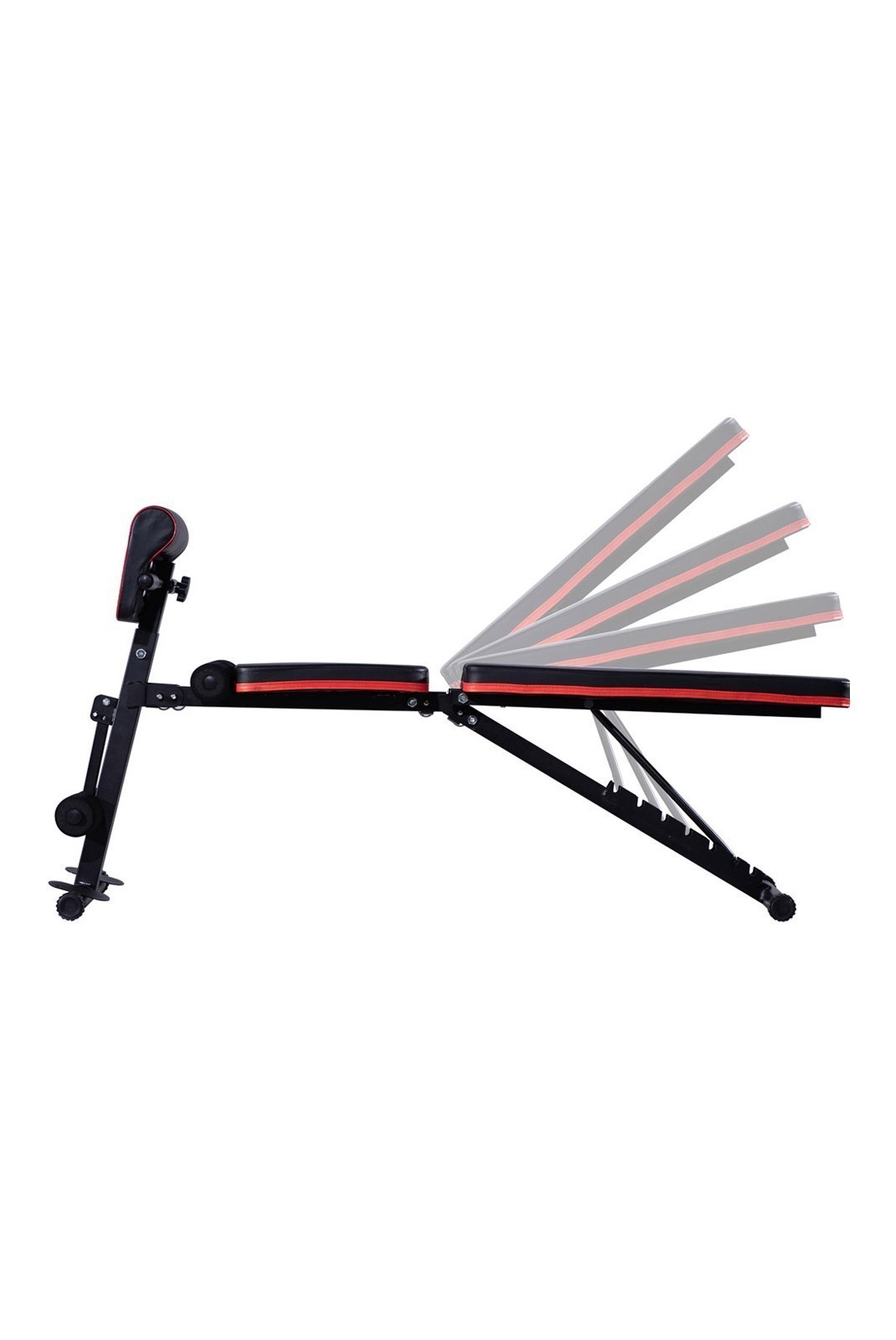 Banc de Musculation SYNERFIT Inclinable Réglable. multifonctions - entraînement complet noir et rouge