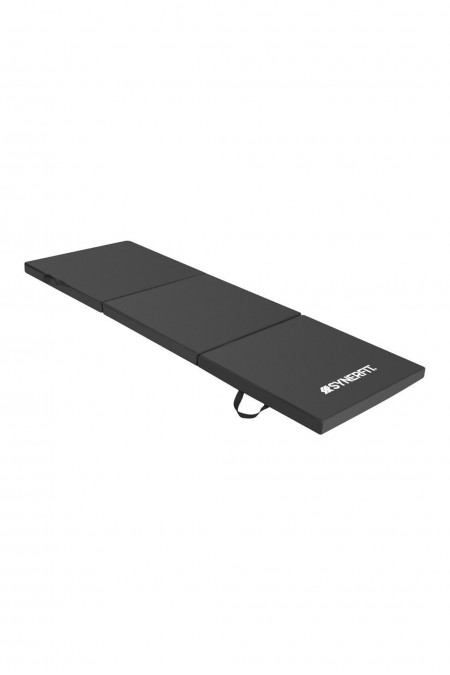 Tapis d'exercices pliable SYNERFIT en mousse polyuréthane 180x50x5cm - Coloris Noir